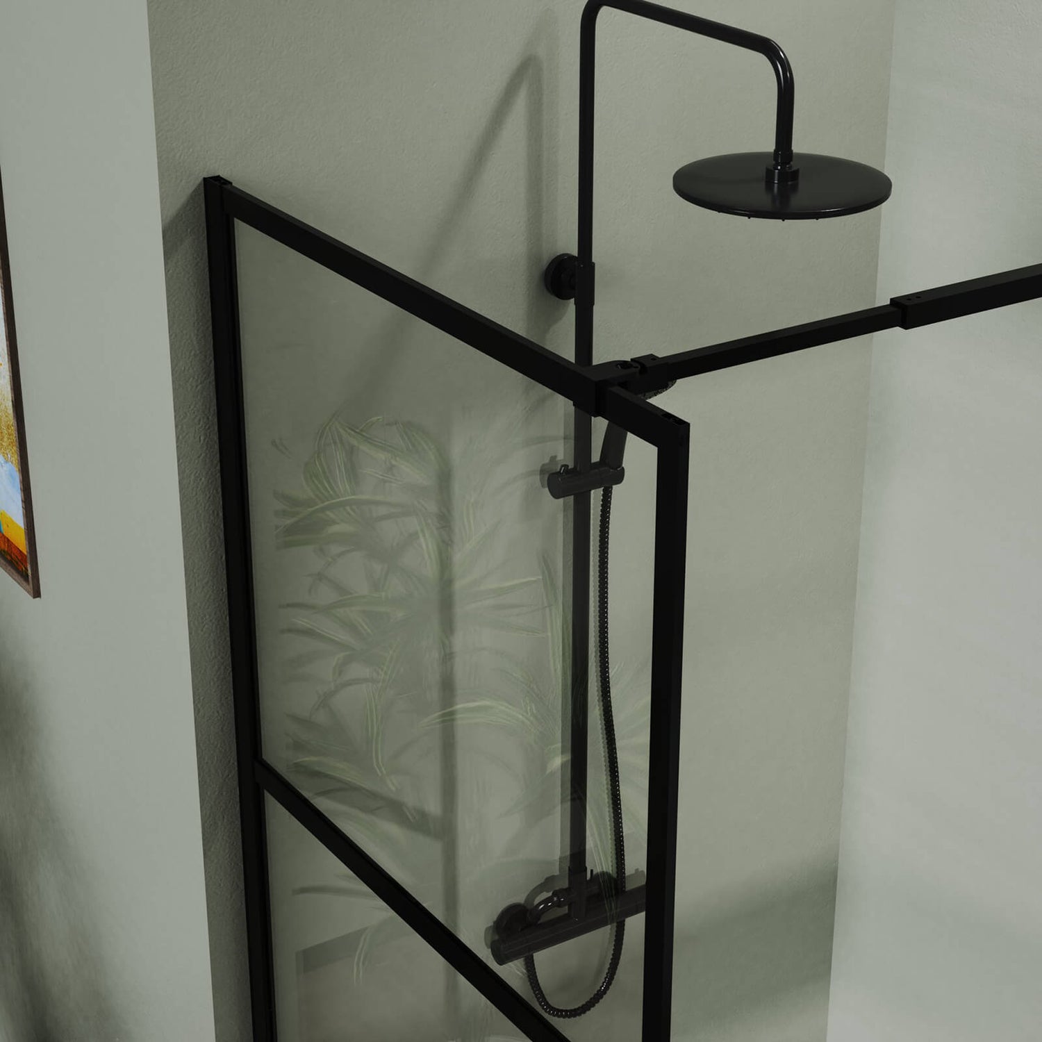 fixed shower glass wall for contemporary bathrooms