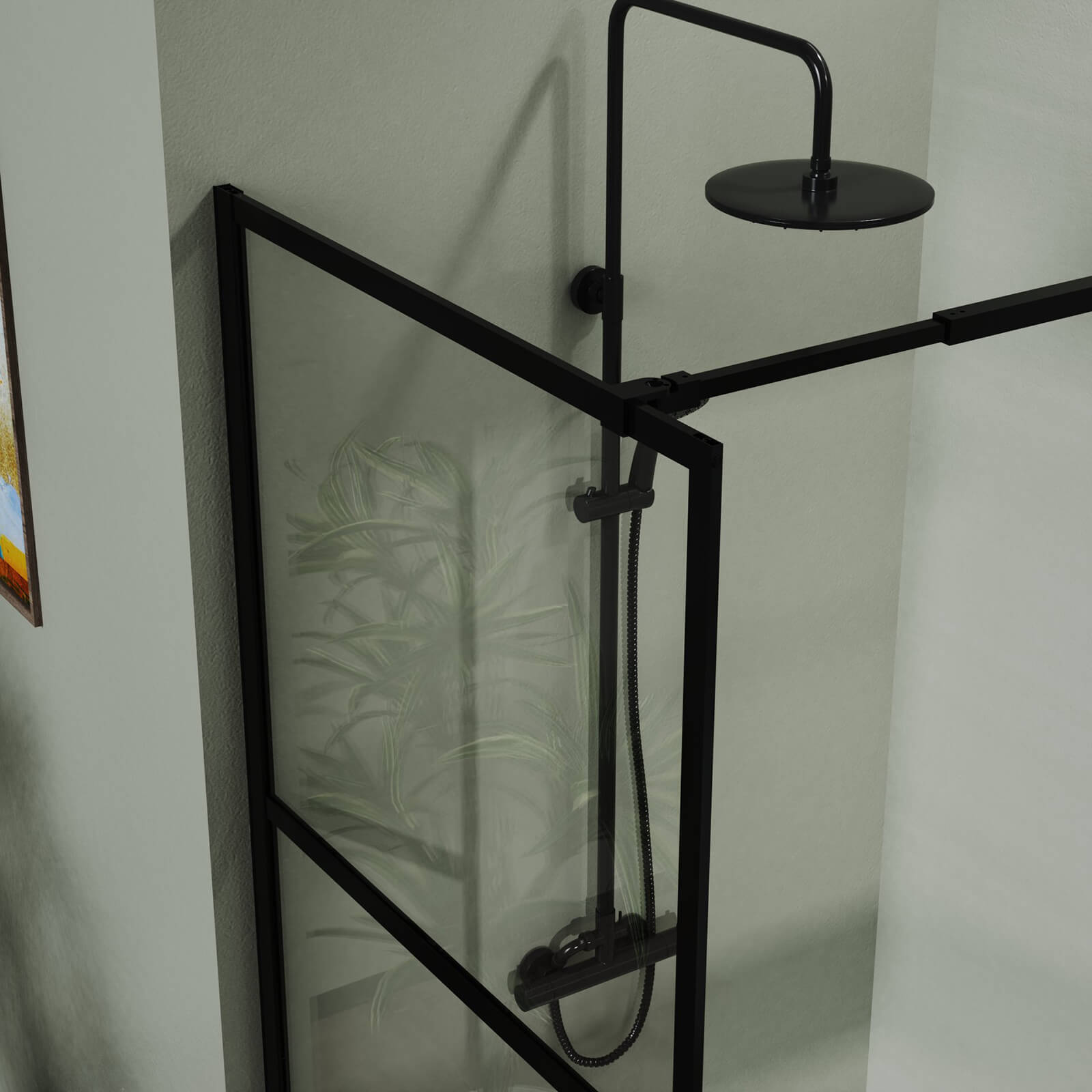 fixed shower glass wall for contemporary bathrooms