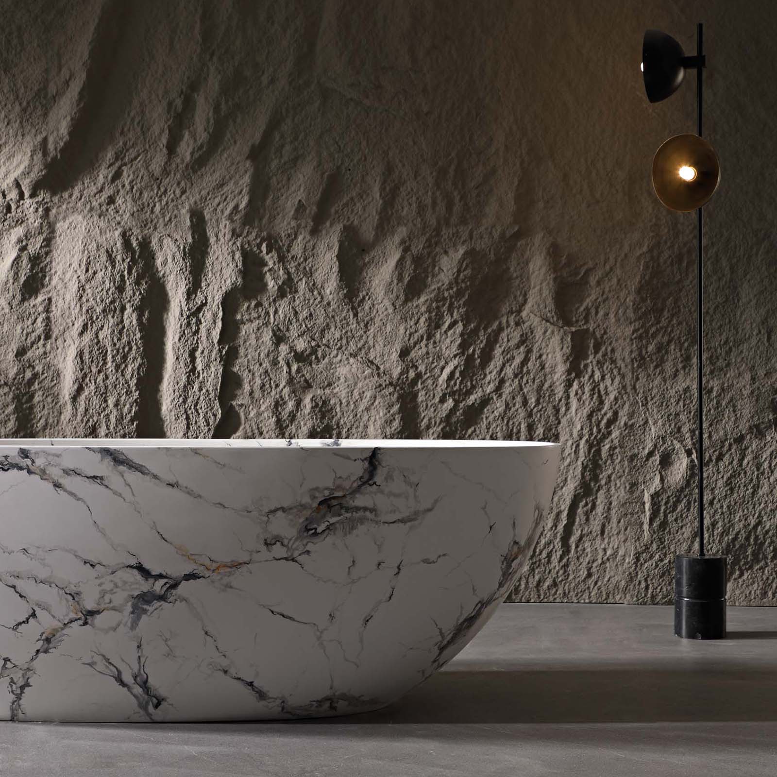 freestanding marble pattern tub for contemporary interiors