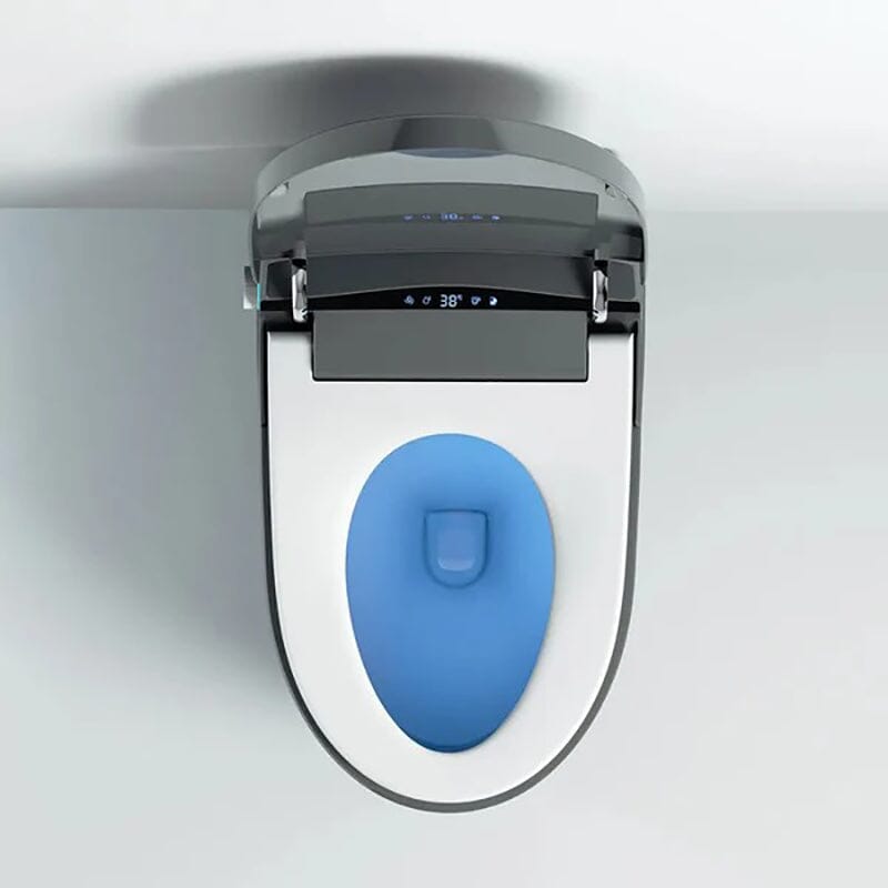 One-Piece Elongated Gray Smart Toilet Floor Mounted Automatic Toilet Self-Clean