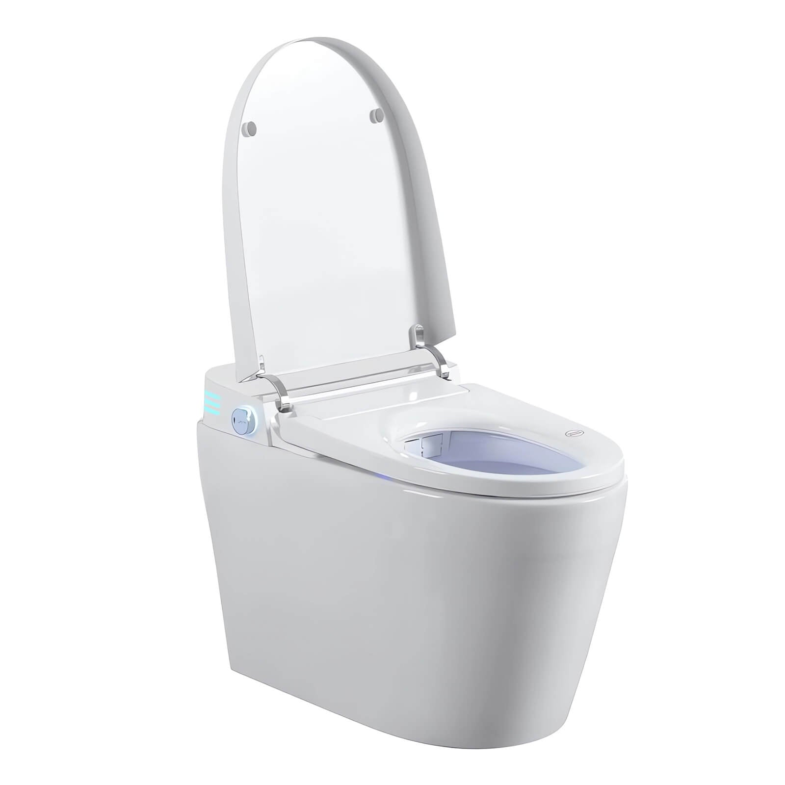 hands free tankless toilet with automatic lid opening