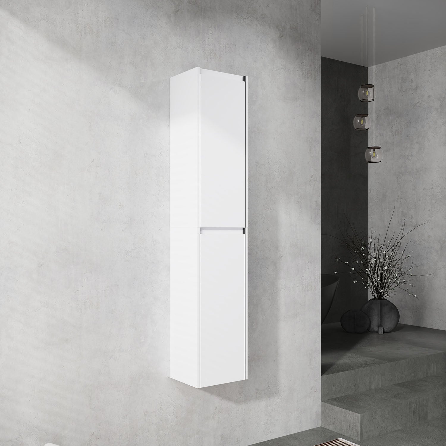 lateral view of the bathroom wall cabinet