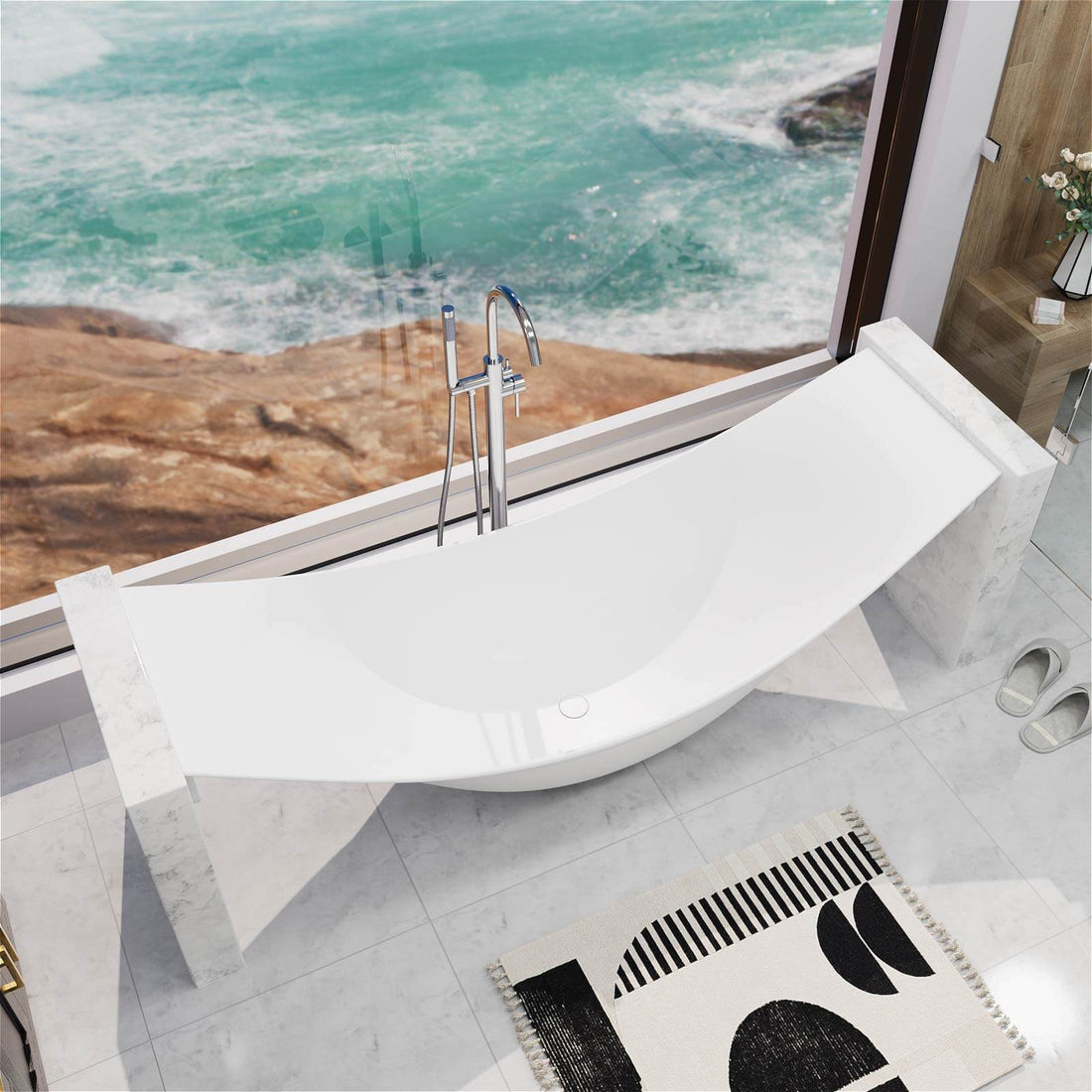 luxury hammock style suspended soaking tub