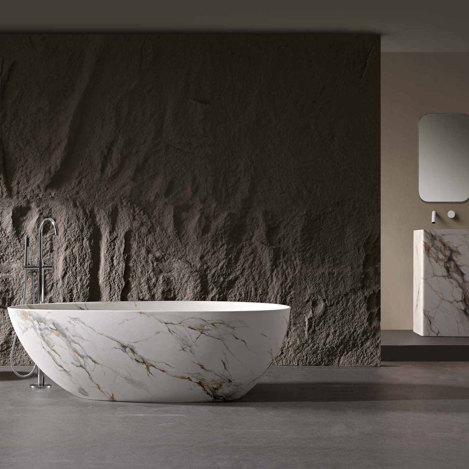 luxury marble pattern freestanding tub for modern bathrooms