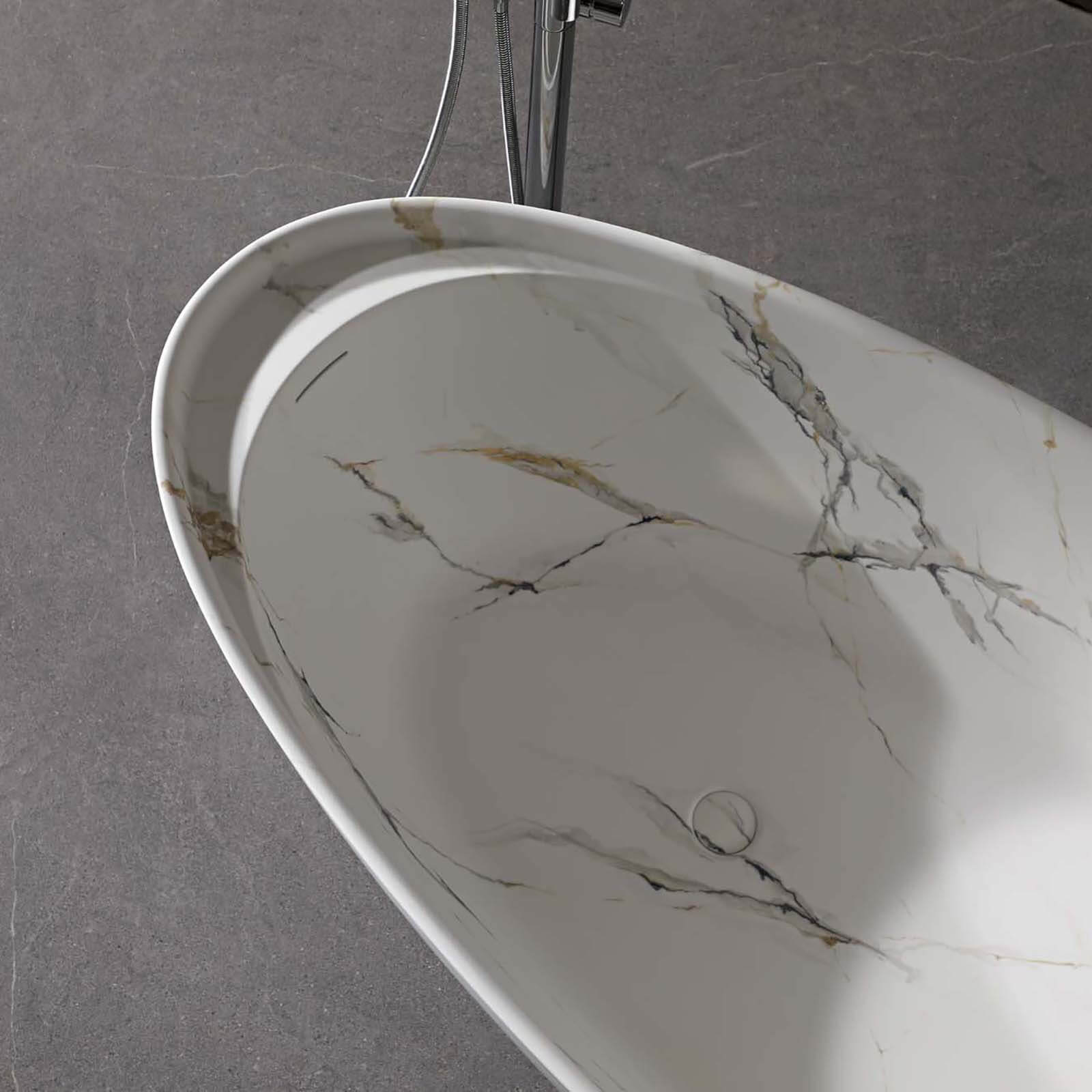 luxury soaking bathtub with smooth ergonomic incline