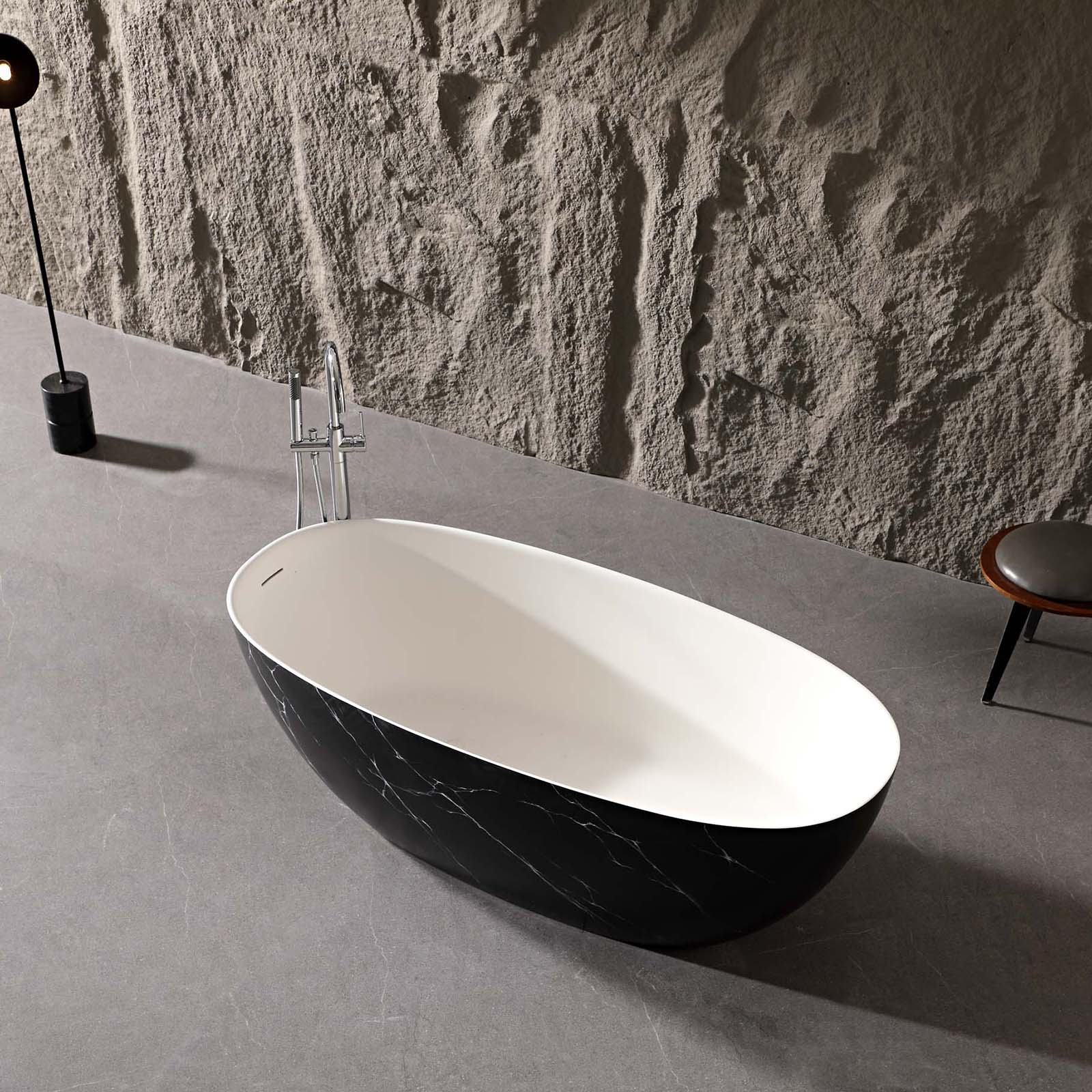 marble vein solid surface bathtub centerpiece for bathroom decor