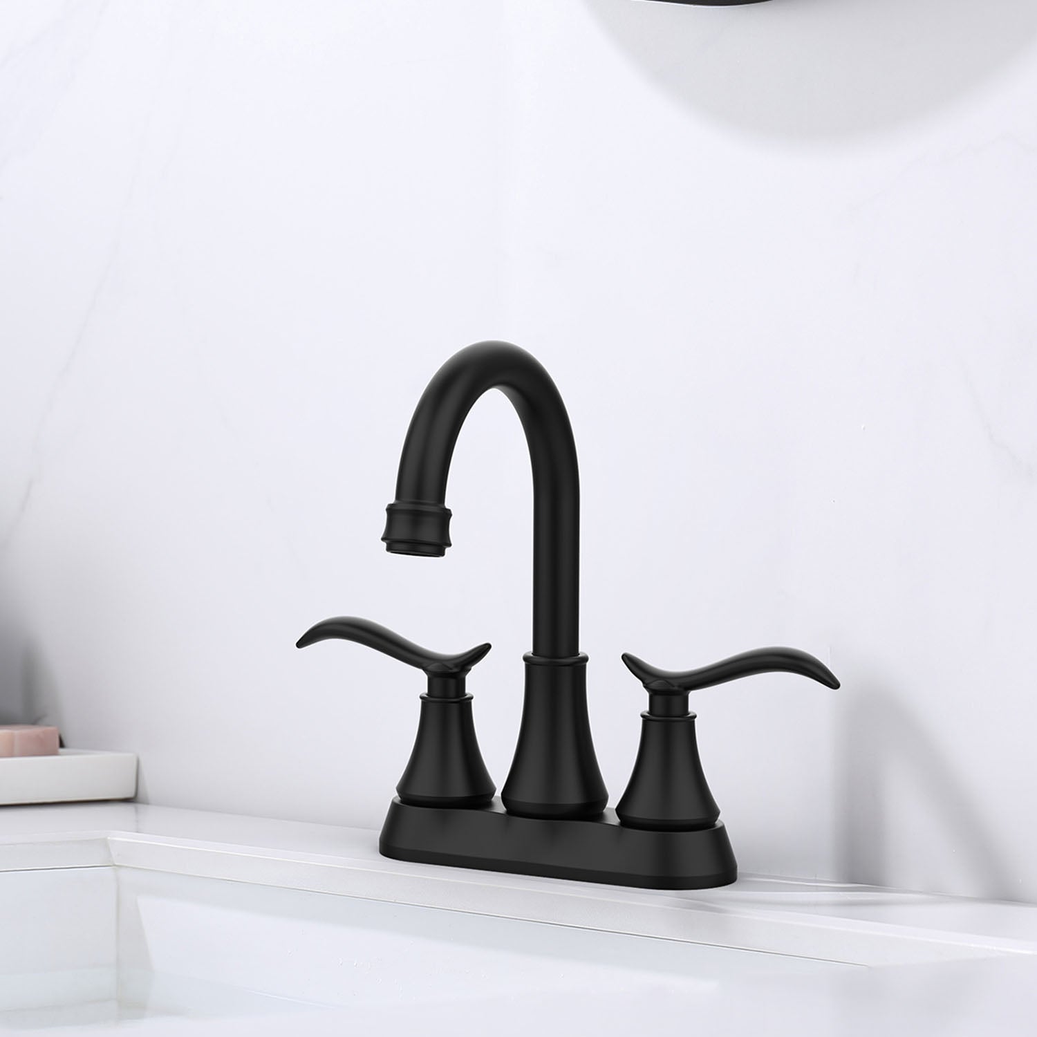 matte black 2-Handle 4-Inch Bathroom Vanity Sink Faucet