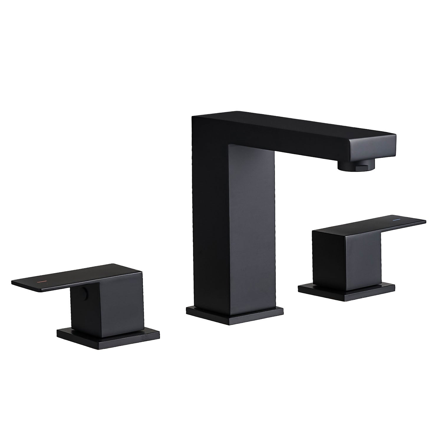 matte black 3 hole 2 handle widespread bathroom faucet