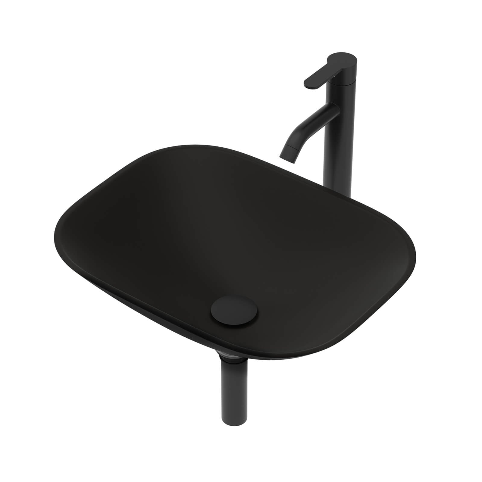 minimalist bathroom sink with pop up drain and faucet set