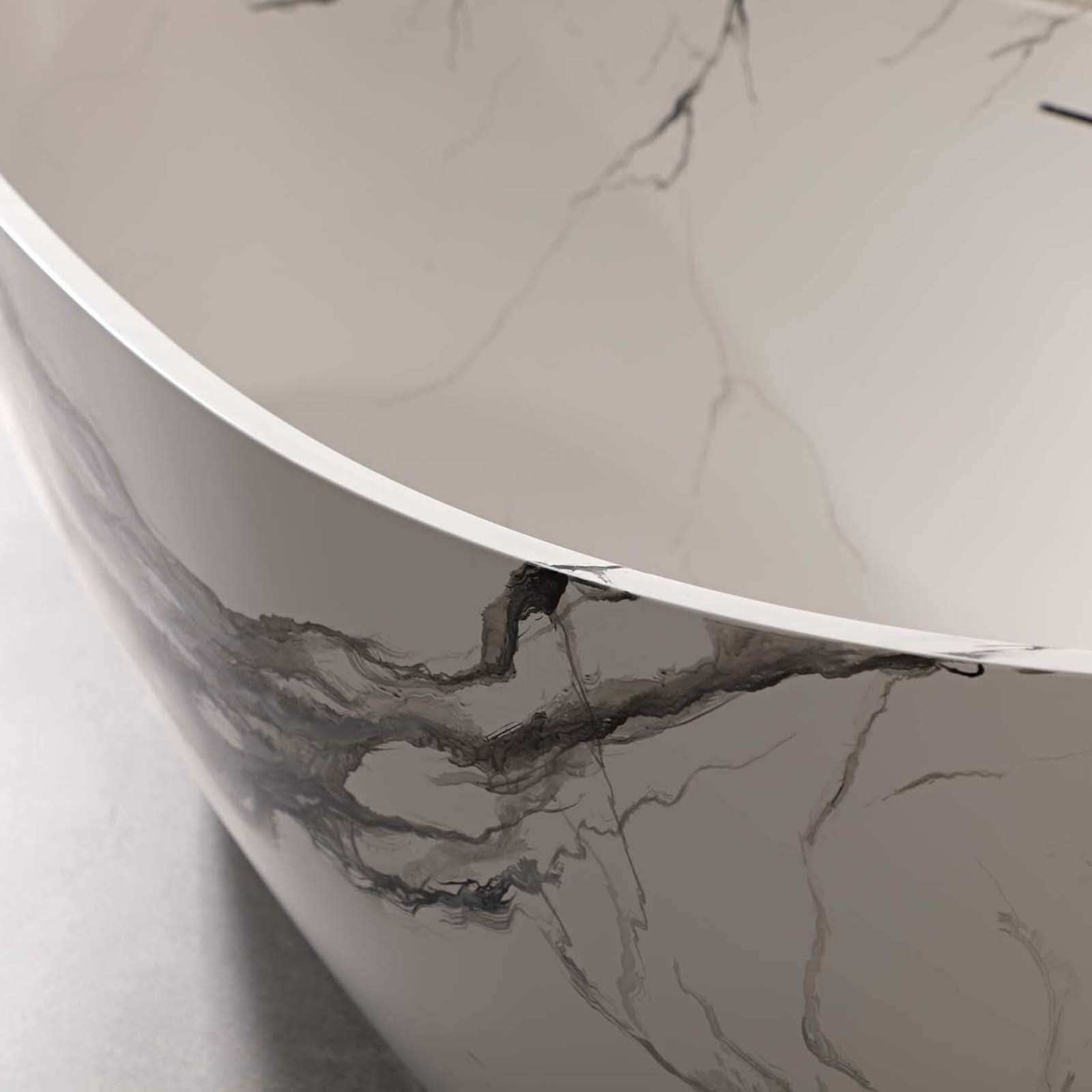 modern bathroom featuring Chinese style ink wash bathtub