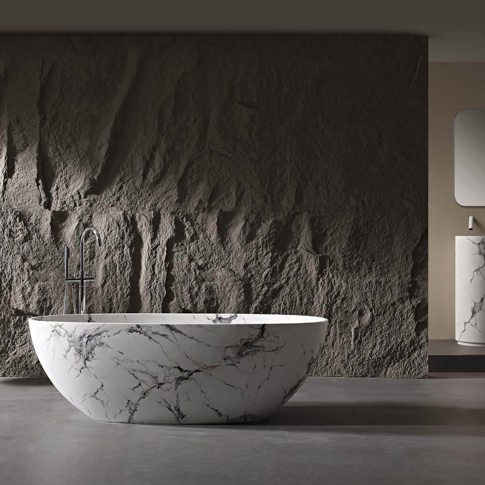 modern freestanding solid surface tub for elegant bathrooms