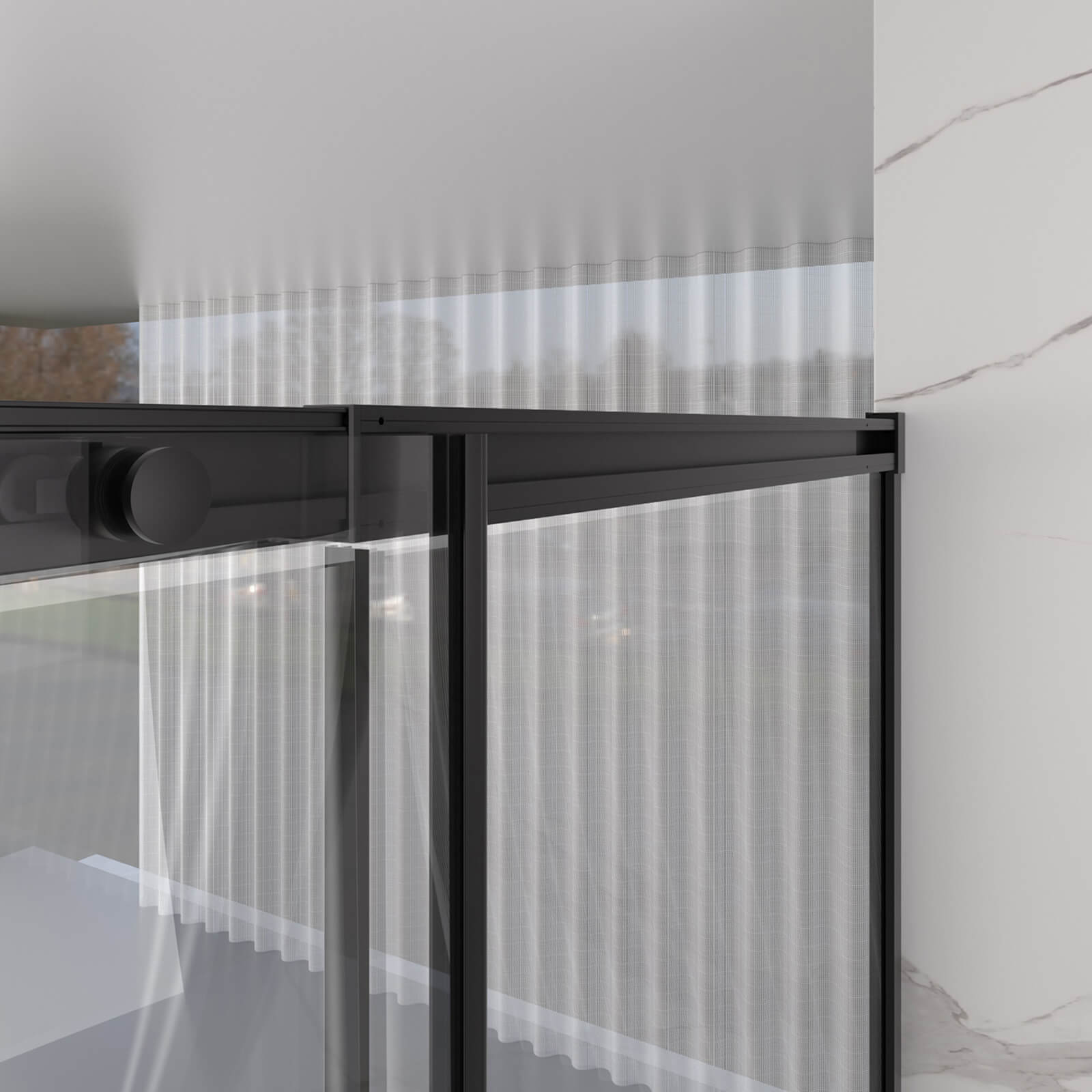 modern matte black aluminum shower door