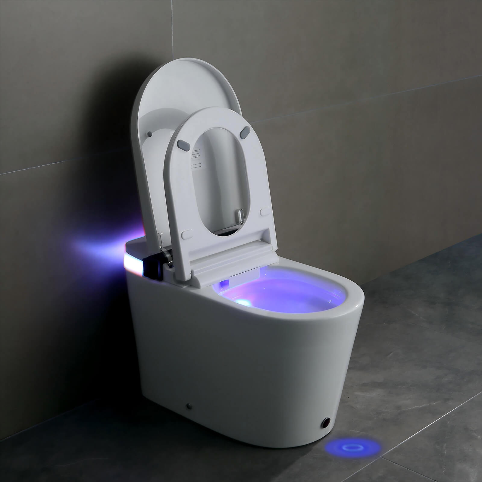 modern smart toilet with ambient LED night light