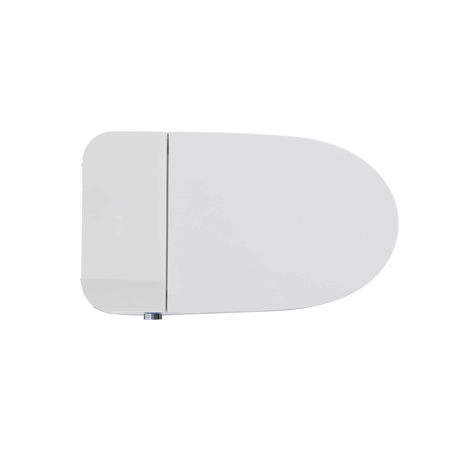 modern white smart toilet with LED digital display