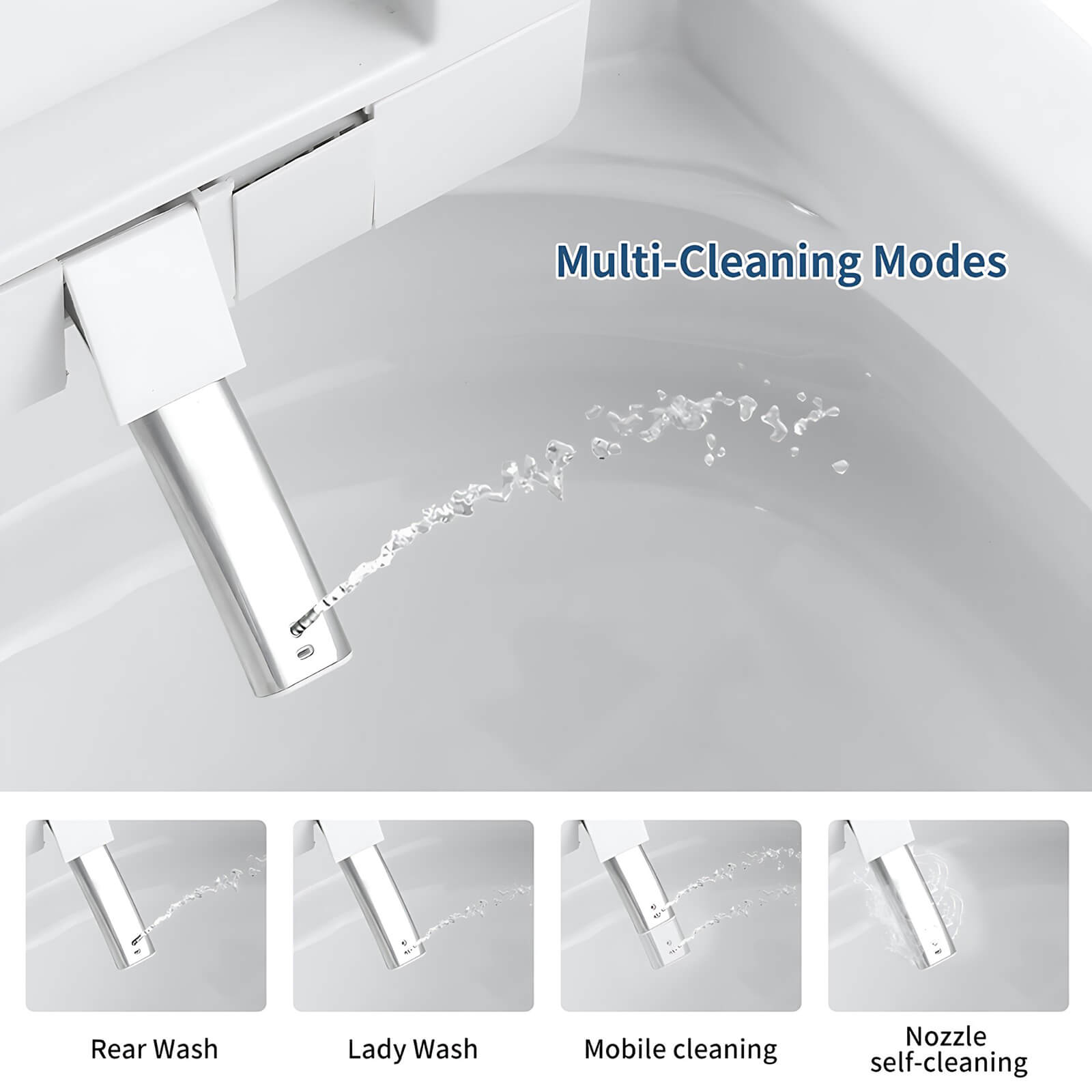multi mode toilet featuring feminine and rear wash
