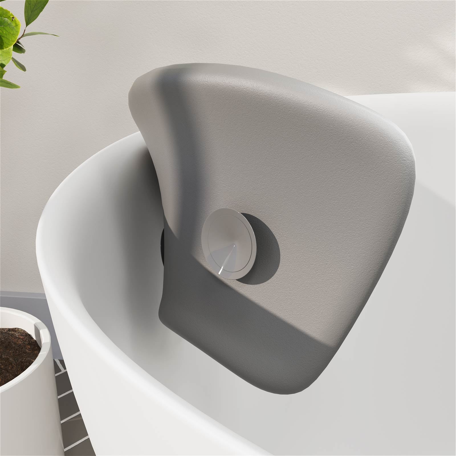 polyurethane bath pillow with suction cups for stable