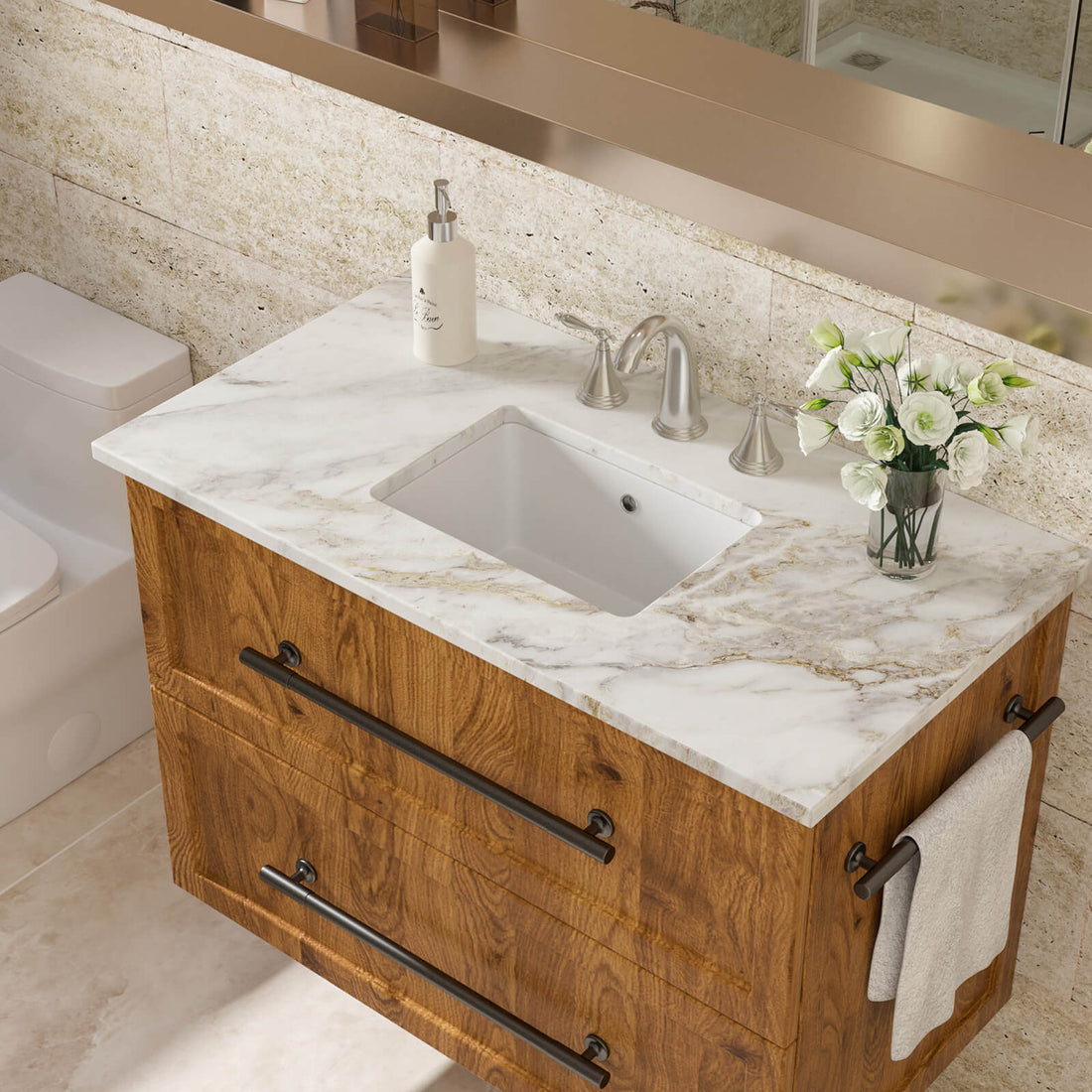 rectangular undermount ceramic sink for compact vanity installation