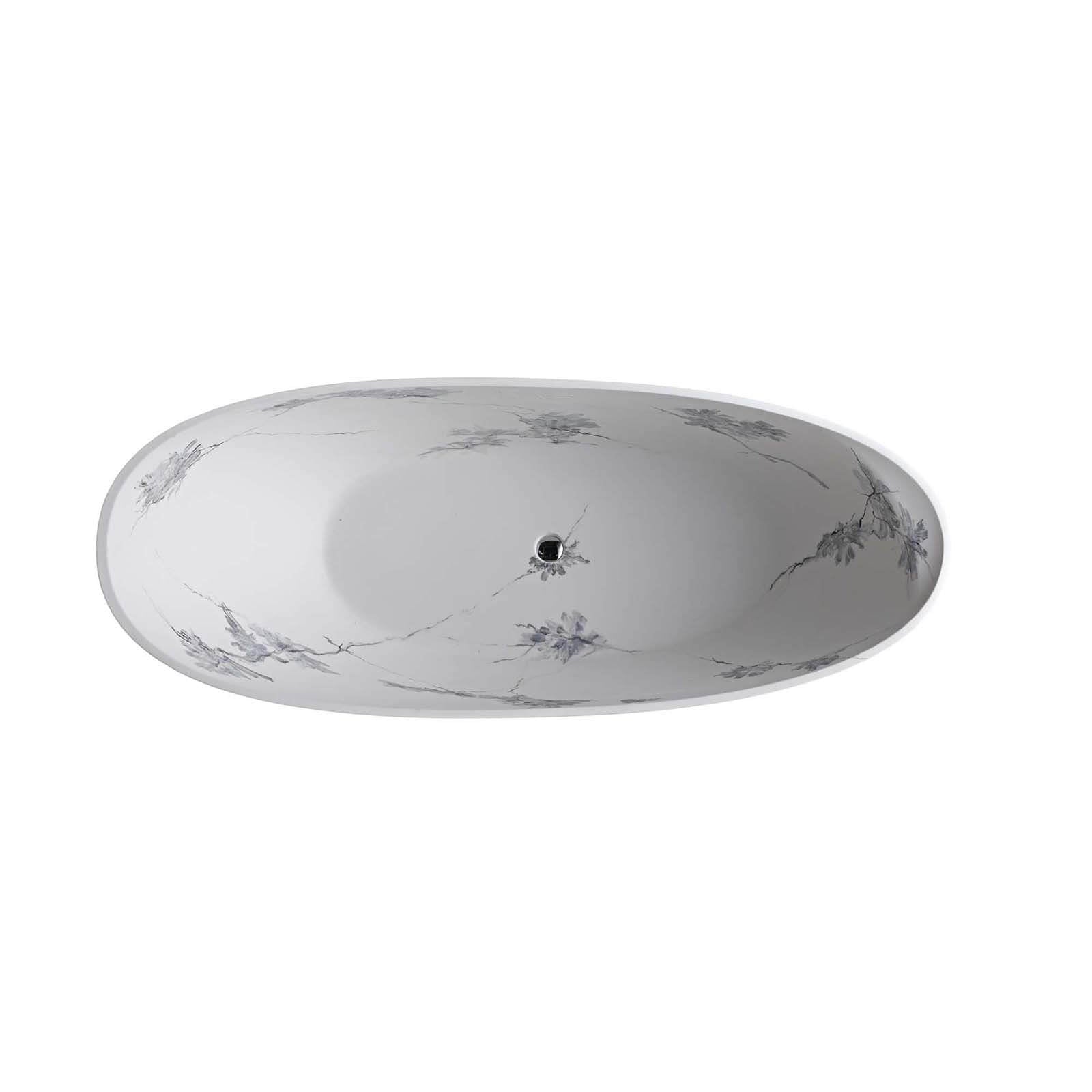 seamless solid surface slipper tub with floral design