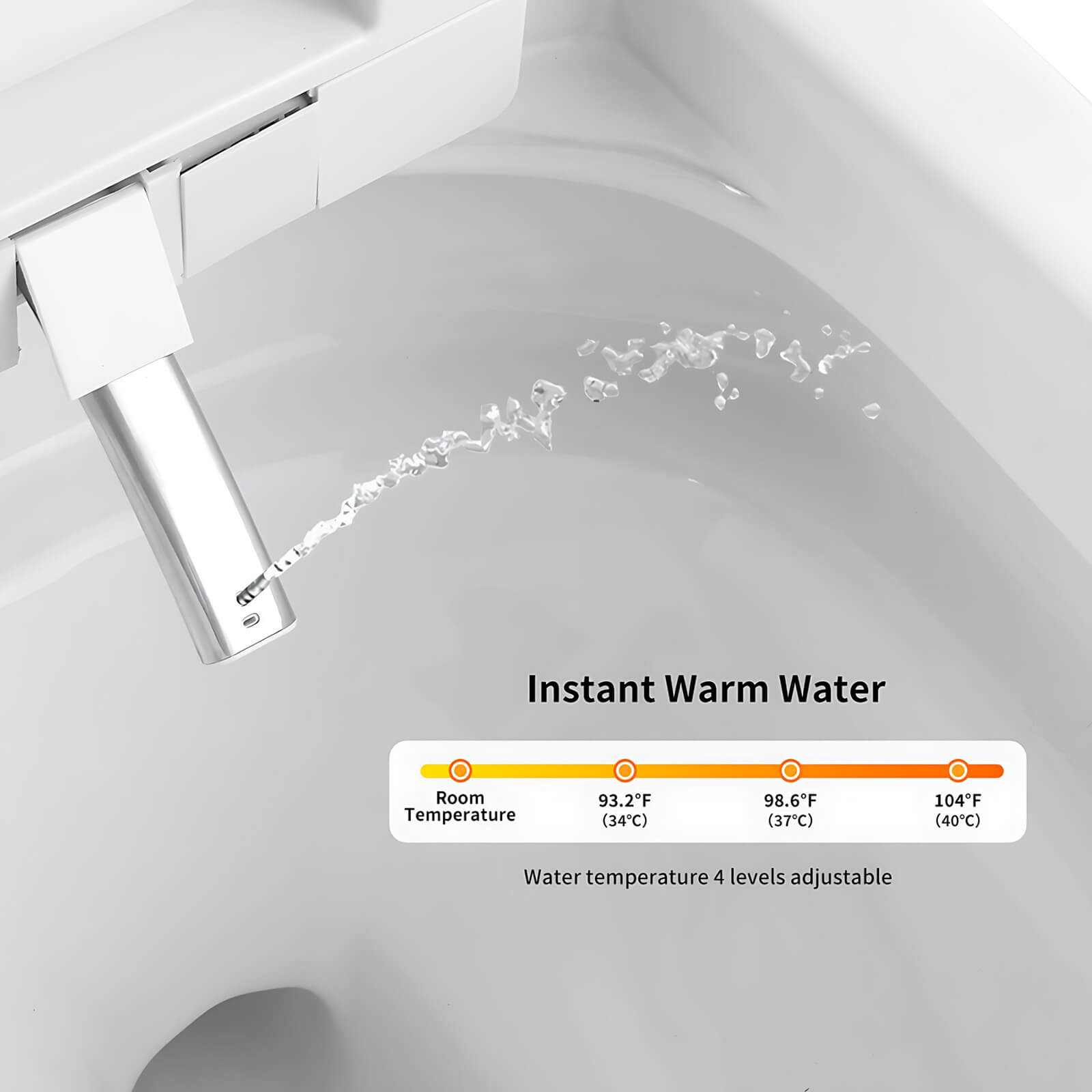 self cleaning toilet with adjustable water temperature