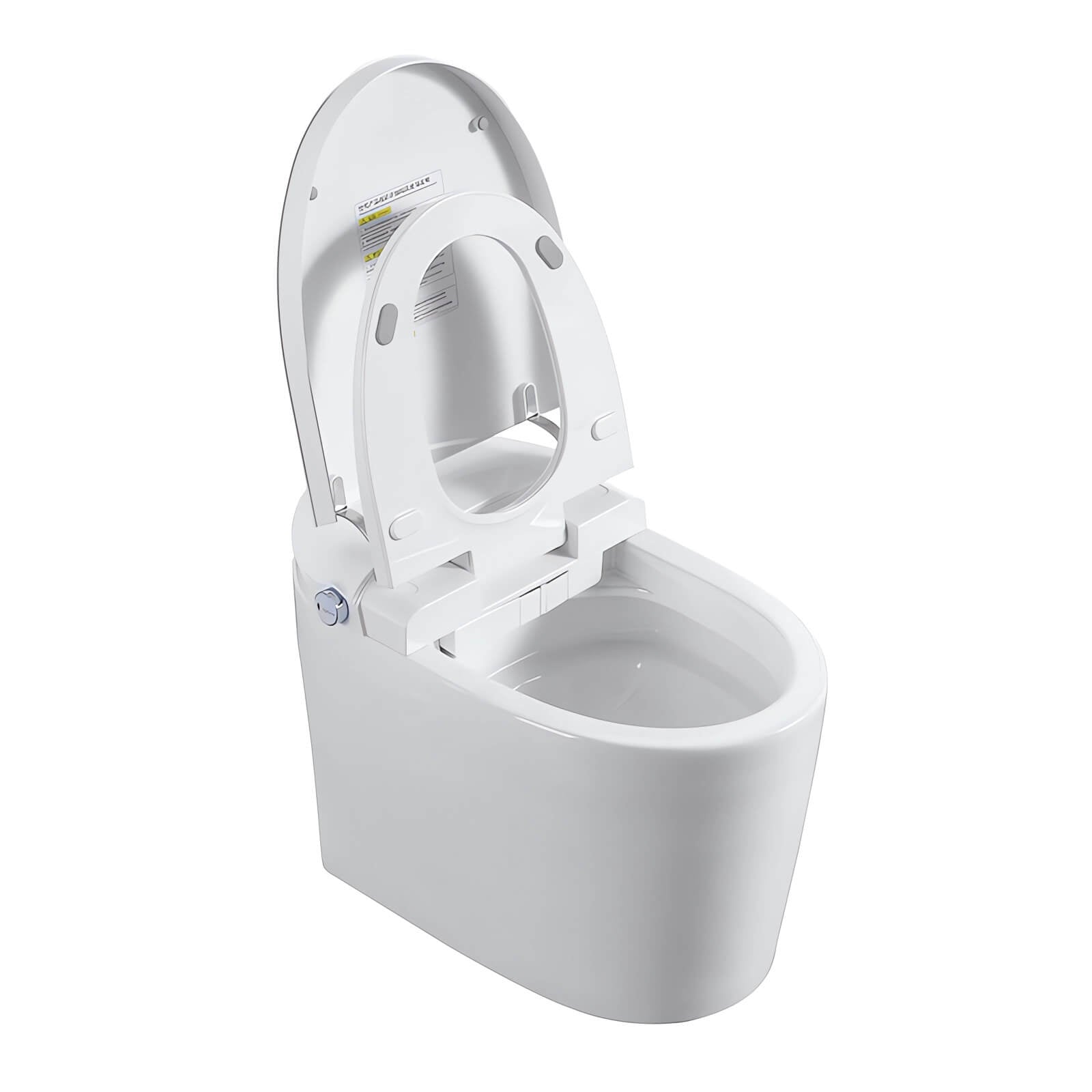 sleek curved smart toilet design with LED night light