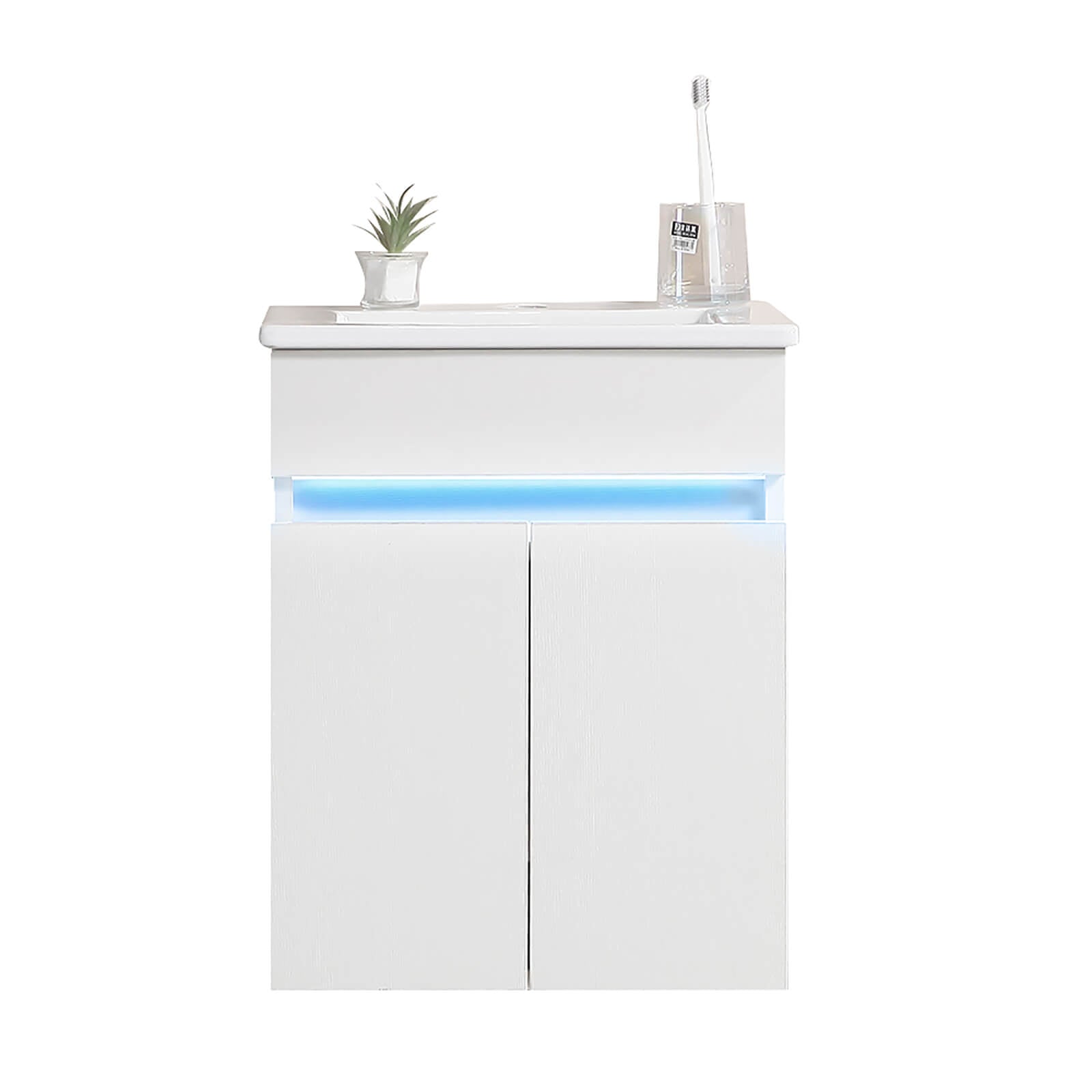 smart compact wall hung bathroom cabinet with lighting