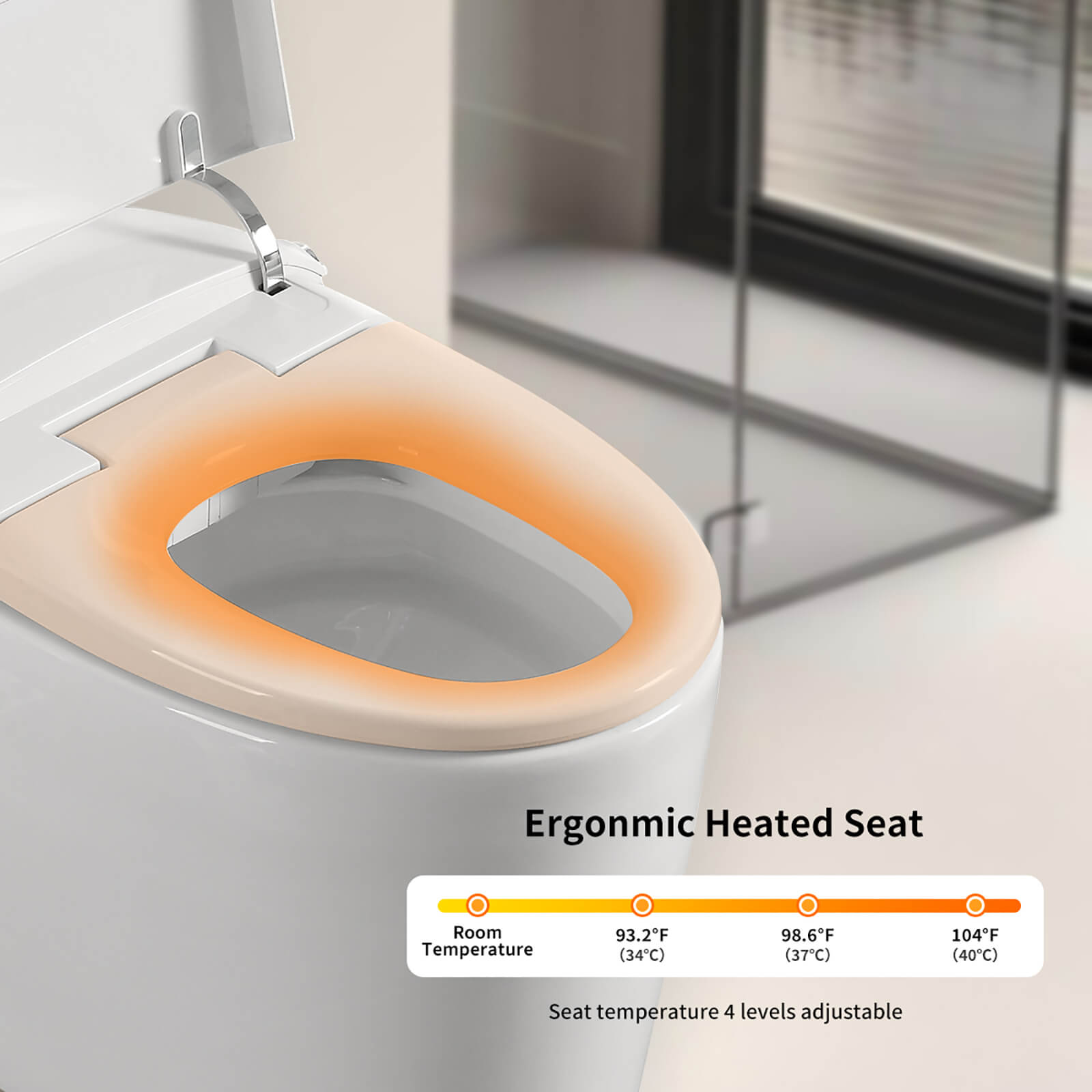 smart toilet with adjustable water pressure and temperature