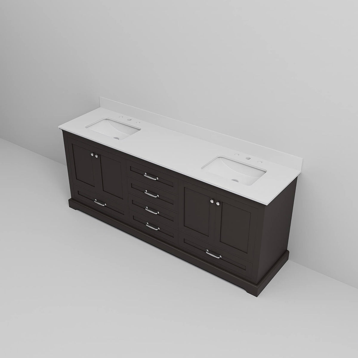 spacious 80 inch bathroom vanity with ample storage drawers