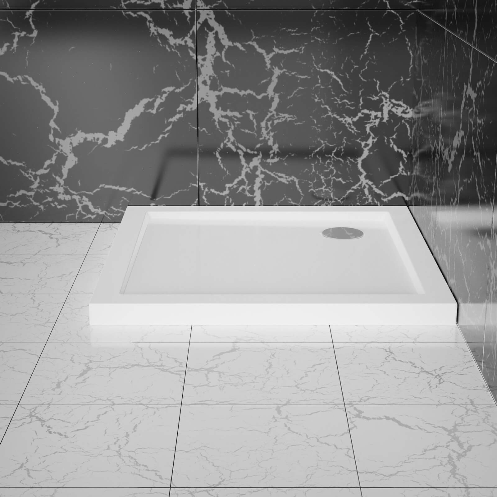 square acrylic shower tray with four thres hold design