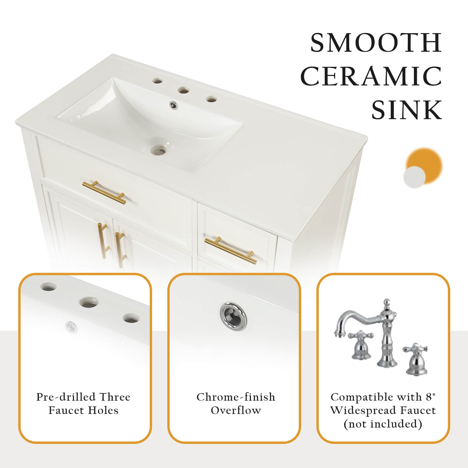 vanity installation with pre drilled faucet holes