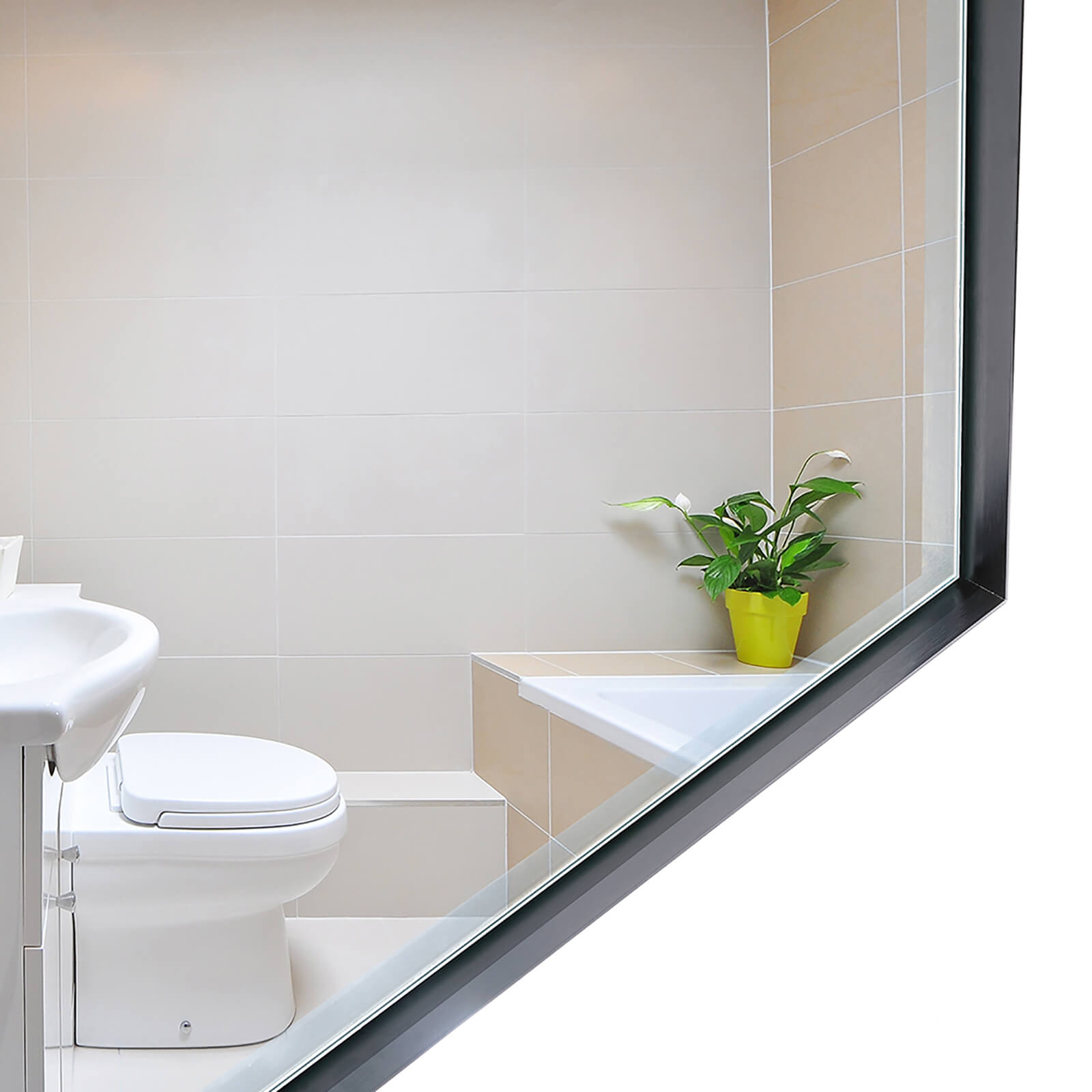36" x 24" Aluminum Frame Bathroom Mirror with Beveled Edge