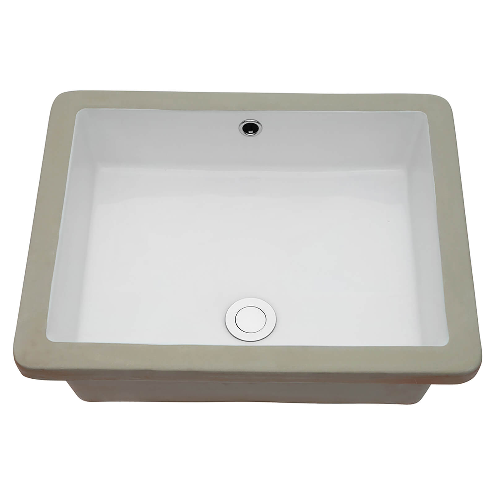 white ceramic bathroom sink designed for undermount installation
