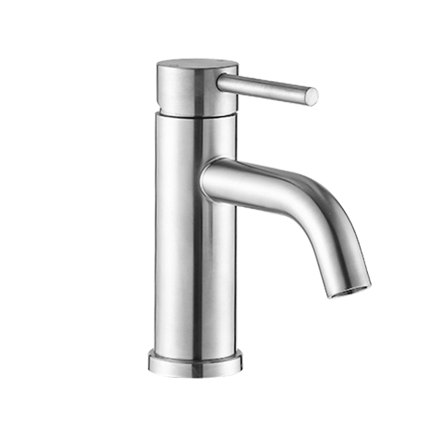white background image of Brushed Nickel Single Handle Bathroom Faucet