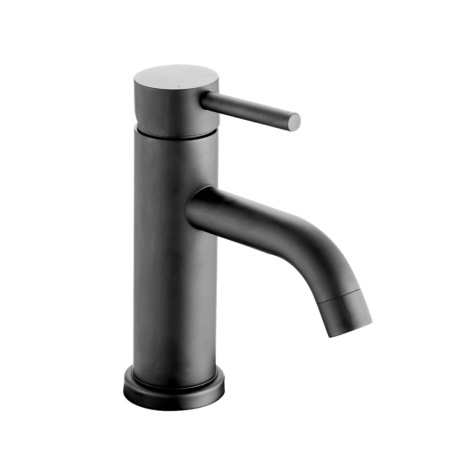 white background image of Matte Black Single Handle Single Hole Bathroom Faucet