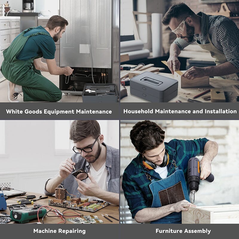 JIMIHOME Home Repair Tool Kit Set of 97 Pieces with Cordless Power Drill for House Renovation