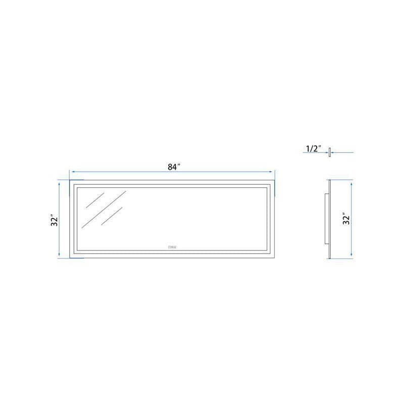 84-inch wide bathroom mirror size details