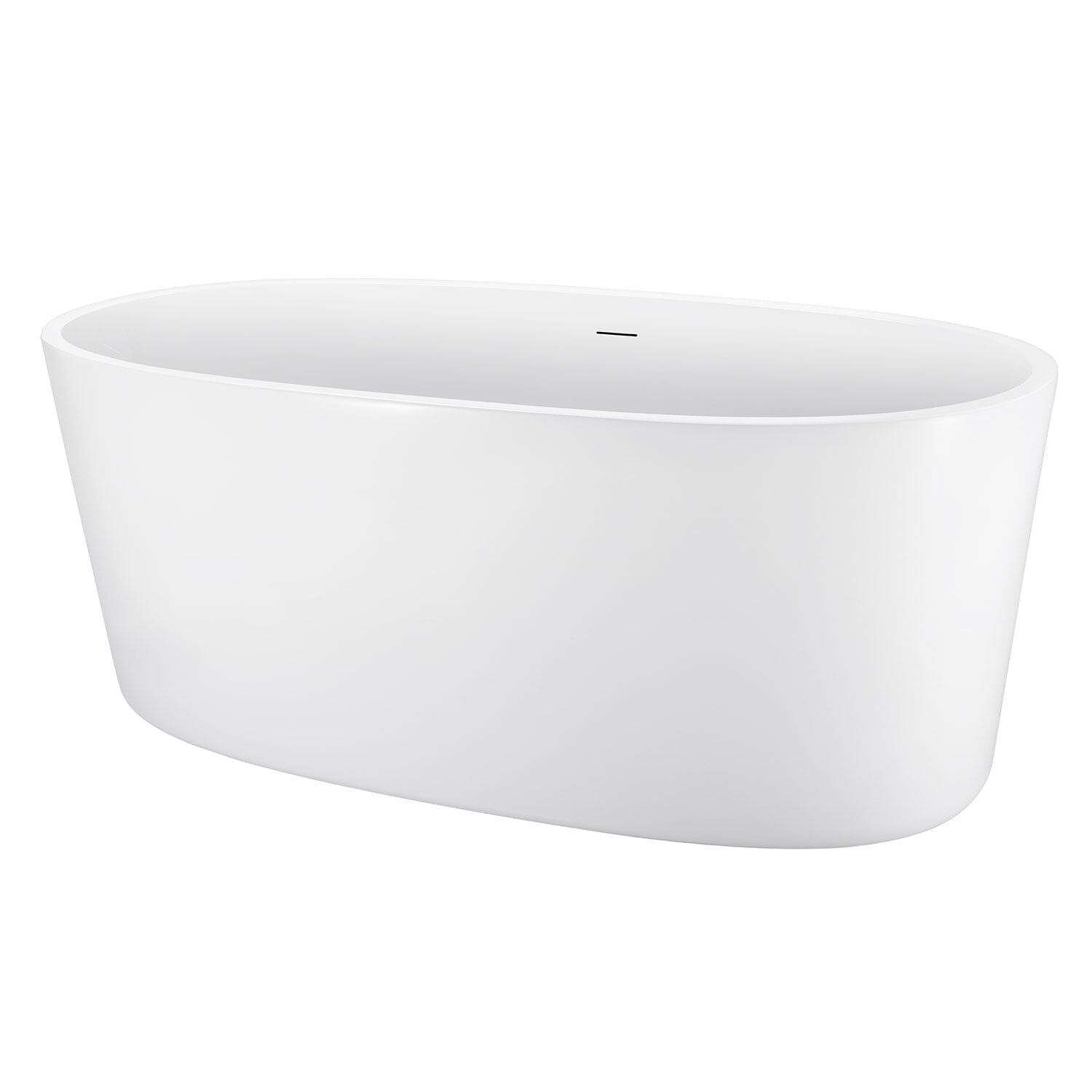 Mokleba 59" Acrylic Modern Bathtub Oval Shape Freestanding Soaking Tub