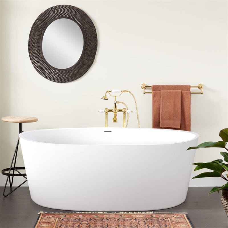 Giving Tree 63" Acrylic Modern Bathtub Oval Shape Freestanding Soaking Tub