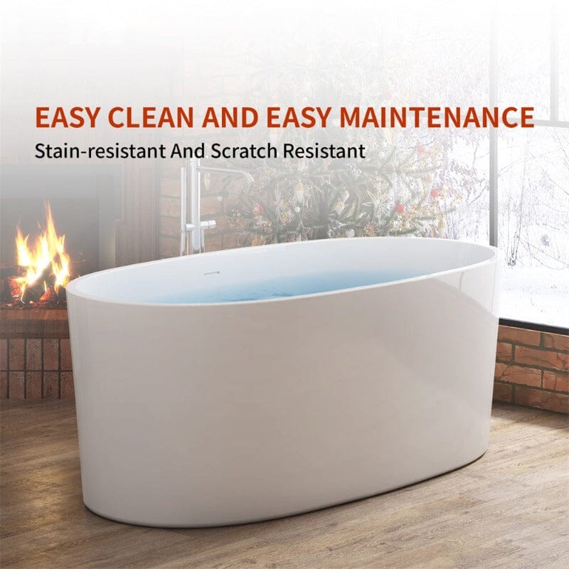 Giving Tree 63" Acrylic Modern Bathtub Oval Shape Freestanding Soaking Tub