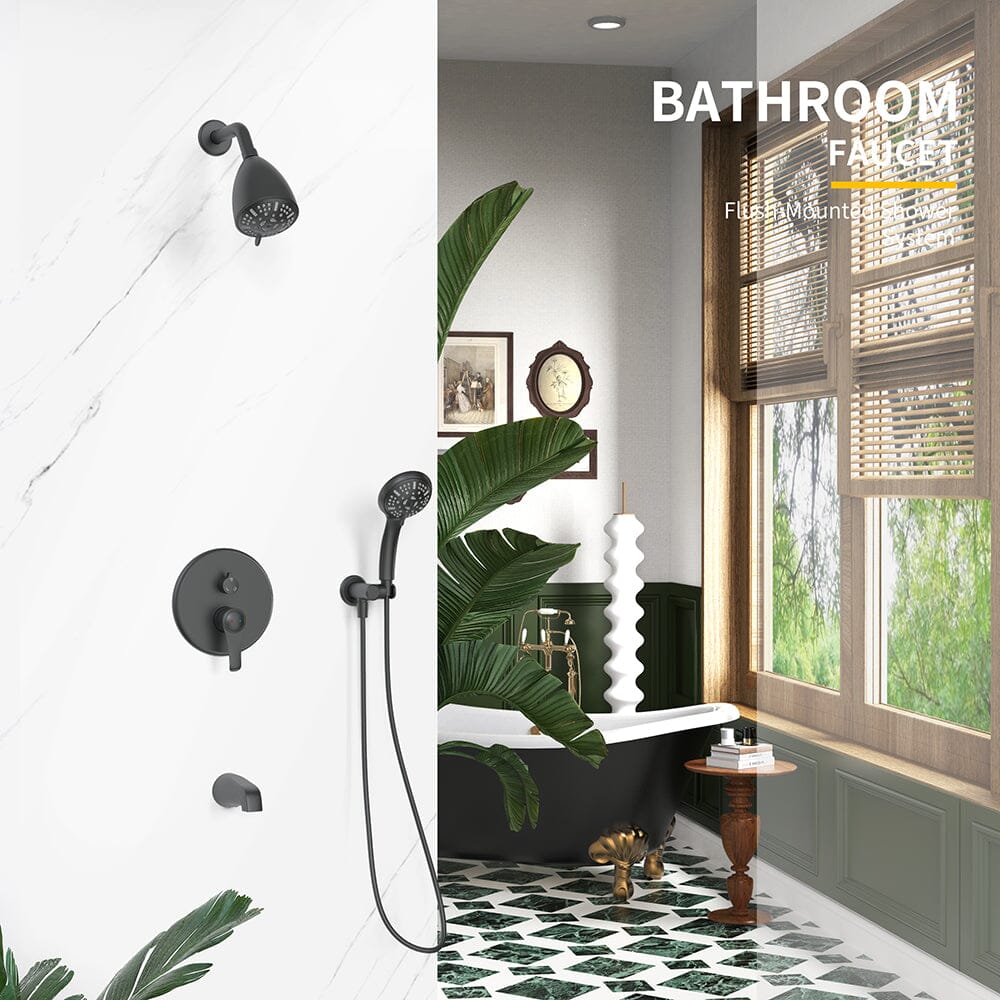 8 Spray Filtered Shower Head and Hand Shower & Tub Spout Combo Set