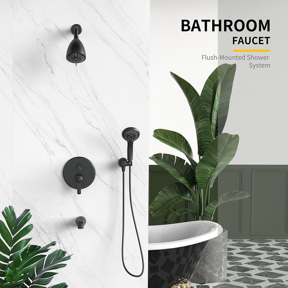 8 Spray Filtered Shower Head and Hand Shower & Tub Spout Combo Set