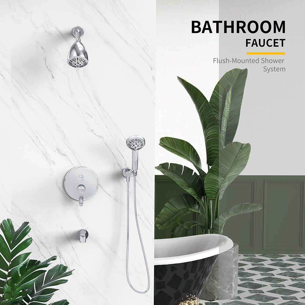 8 Spray Filtered Shower Head and Hand Shower & Tub Spout Combo Set