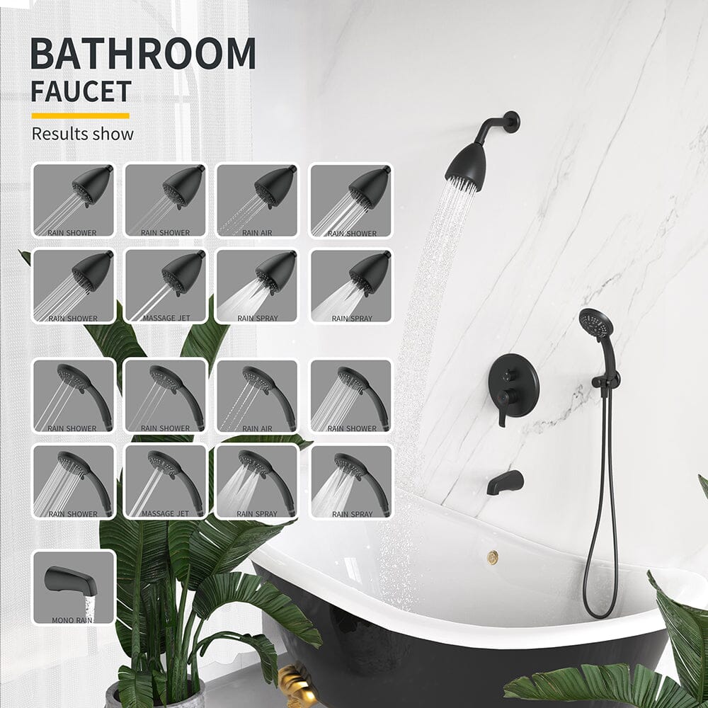 8 Spray Filtered Shower Head and Hand Shower & Tub Spout Combo Set