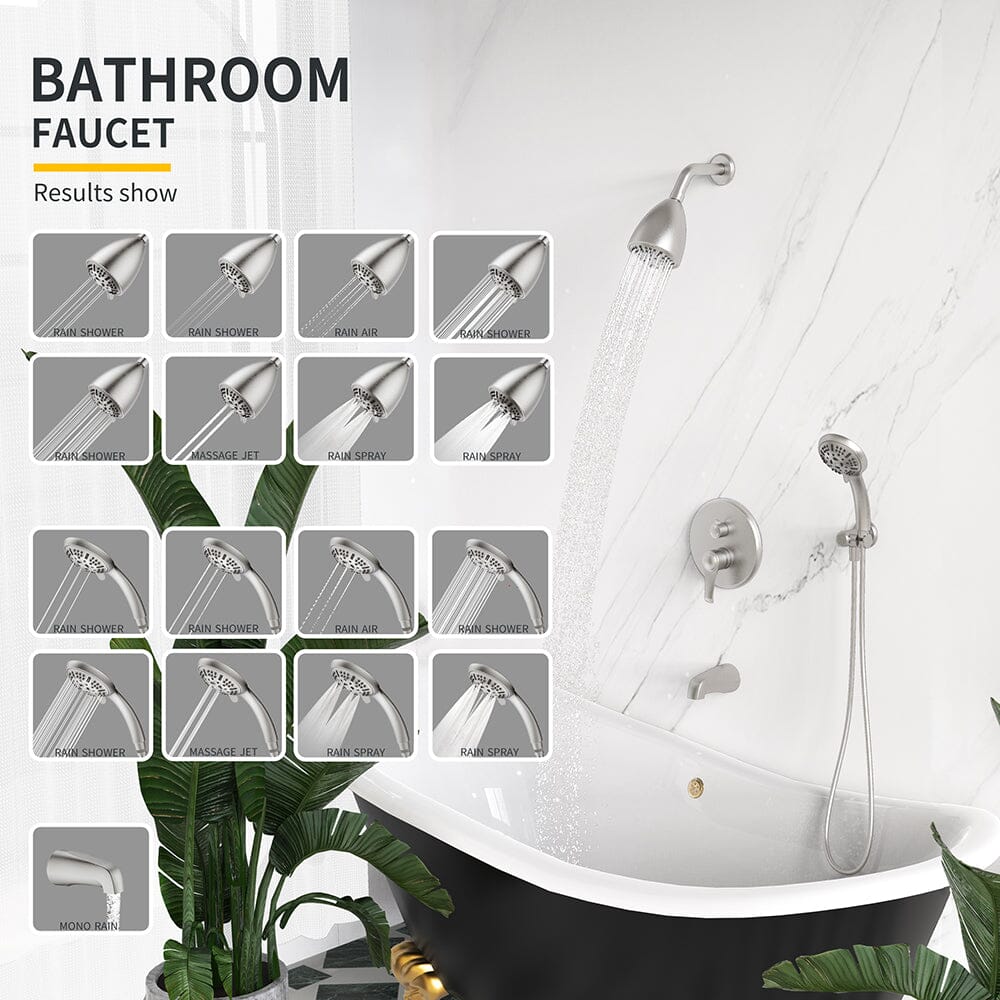 8 Spray Filtered Shower Head and Hand Shower & Tub Spout Combo Set