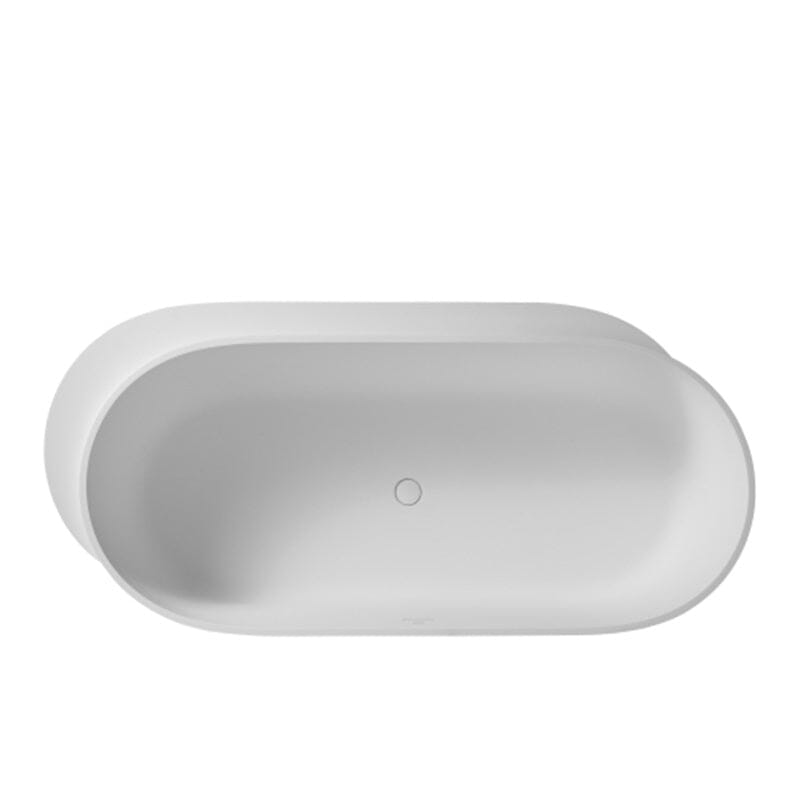 Giving Tree 67 Zoll Badewanne freistehend aus Mineralguss mit Ablage weiß