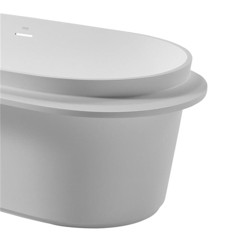 Giving Tree 67 Zoll Badewanne freistehend aus Mineralguss mit Ablage weiß