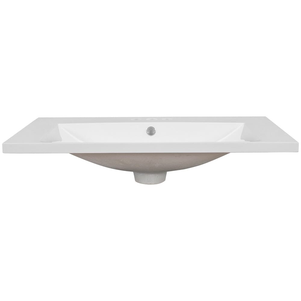 Giving Tree 30" Single Bathroom Vanity Top with White Basin, 3-Faucet Holes, Ceramic, White