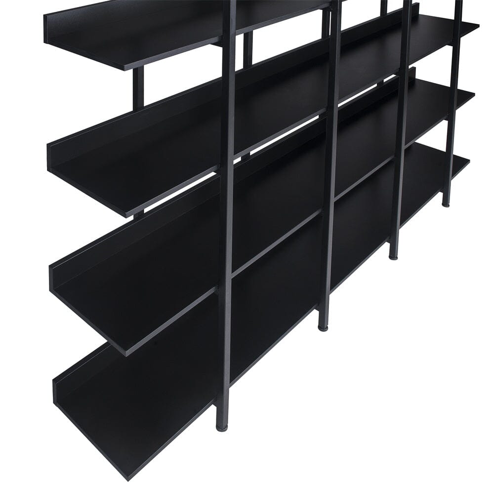 Giving Tree 5 Tier Bookcase Home Office Open Bookshelf, Vintage Industrial Style Shelf with Metal Frame, MDF Board