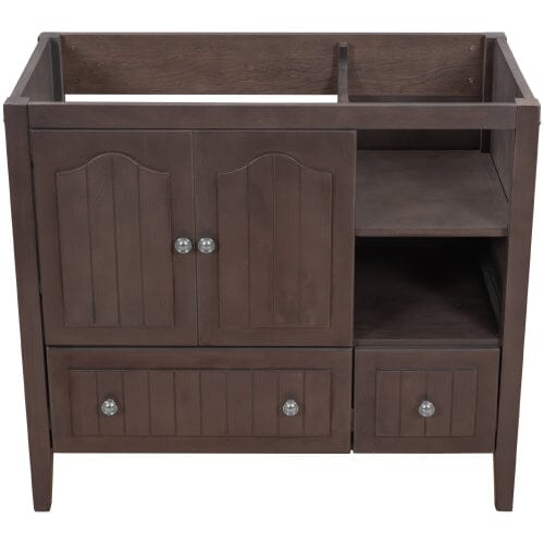 Giving Tree 36" Bathroom Vanity Base Only, Solid Wood Frame and MDF Boards, Brown