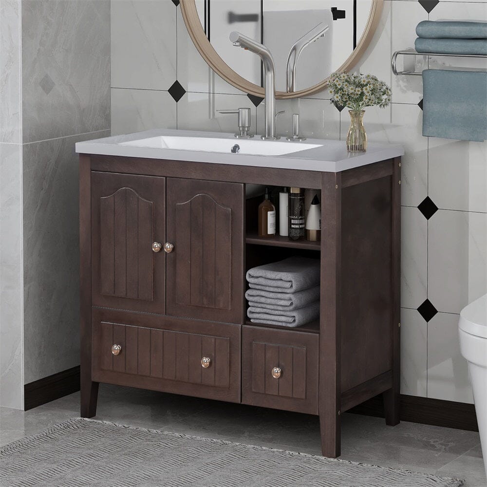 Dropship Pedestal Sink Storage Cabinet, Under Sink Cabinet With