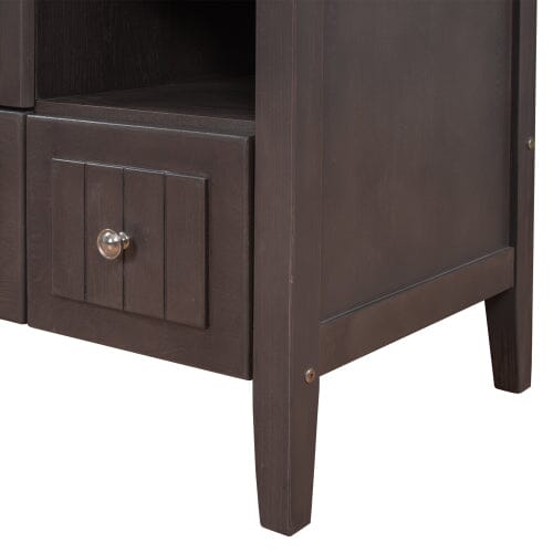 Giving Tree 36" Bathroom Vanity Base Only, Solid Wood Frame and MDF Boards, Brown
